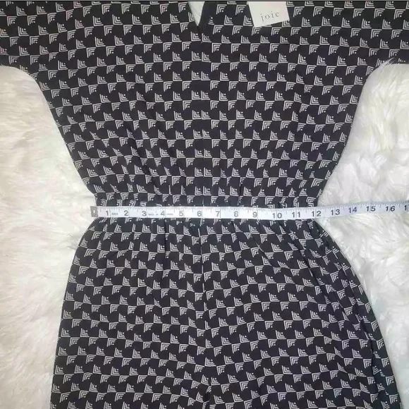 Joie Burgess Geometric Print Jumpsuit Womens XXS Bell 3/4 Sleeve & Cropped Pant